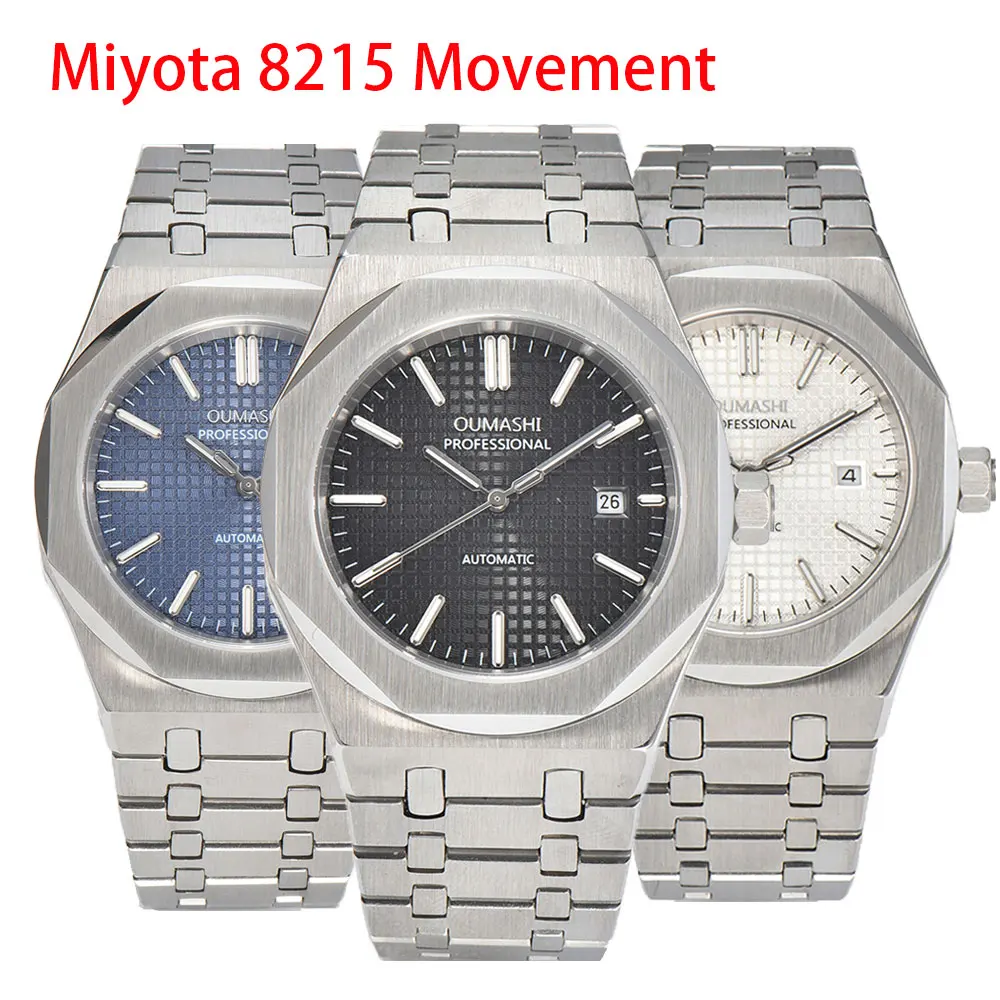 

42mm Oumashi New Men's Watch Miyota 8215 Movement Automatic Mechanical Stainless Steel Waterproof Luxury Luminous Watch