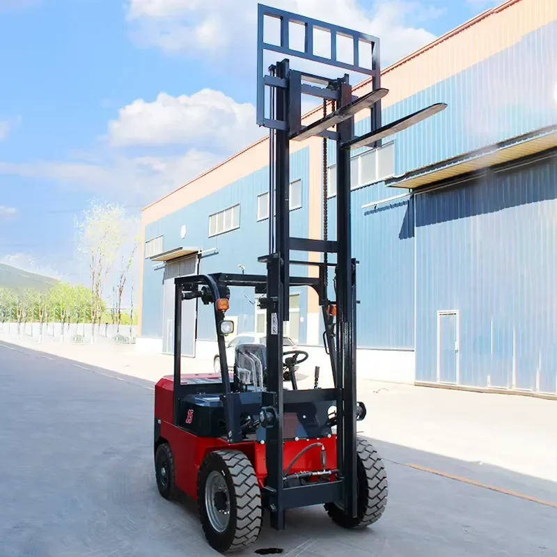 1.5 Ton Diesel Forklift 4WD Solid Tire Three Stage Mast Outdoor Road Heavy Duty Lifting Equipment Factory Direct Sale