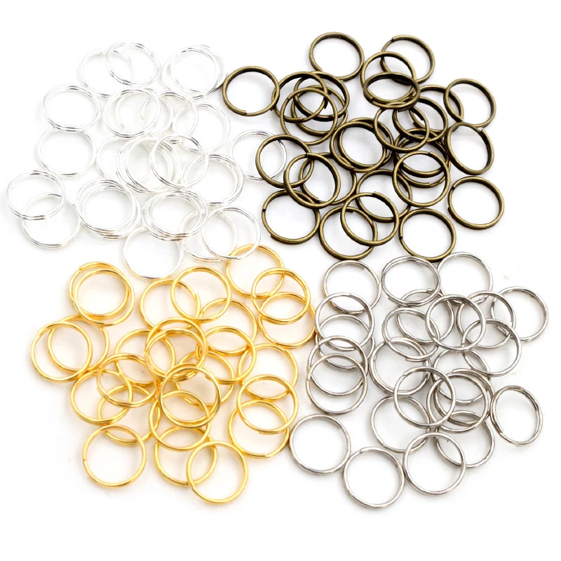 200pcs/lot 4 6 7 8 10 mm Open Jump Rings Double Loops Gold/Silver Plated Split Rings Connectors For Jewelry Making Supplies DiY