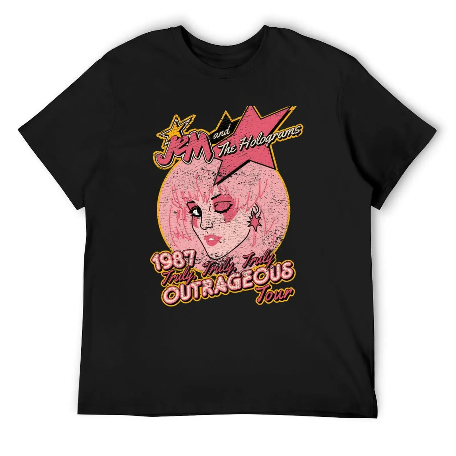 

J.em And The Holograms Tour- Distressed T-Shirt luxury t-shirt football t shirt new gifts and t-shirts mens workout shirts
