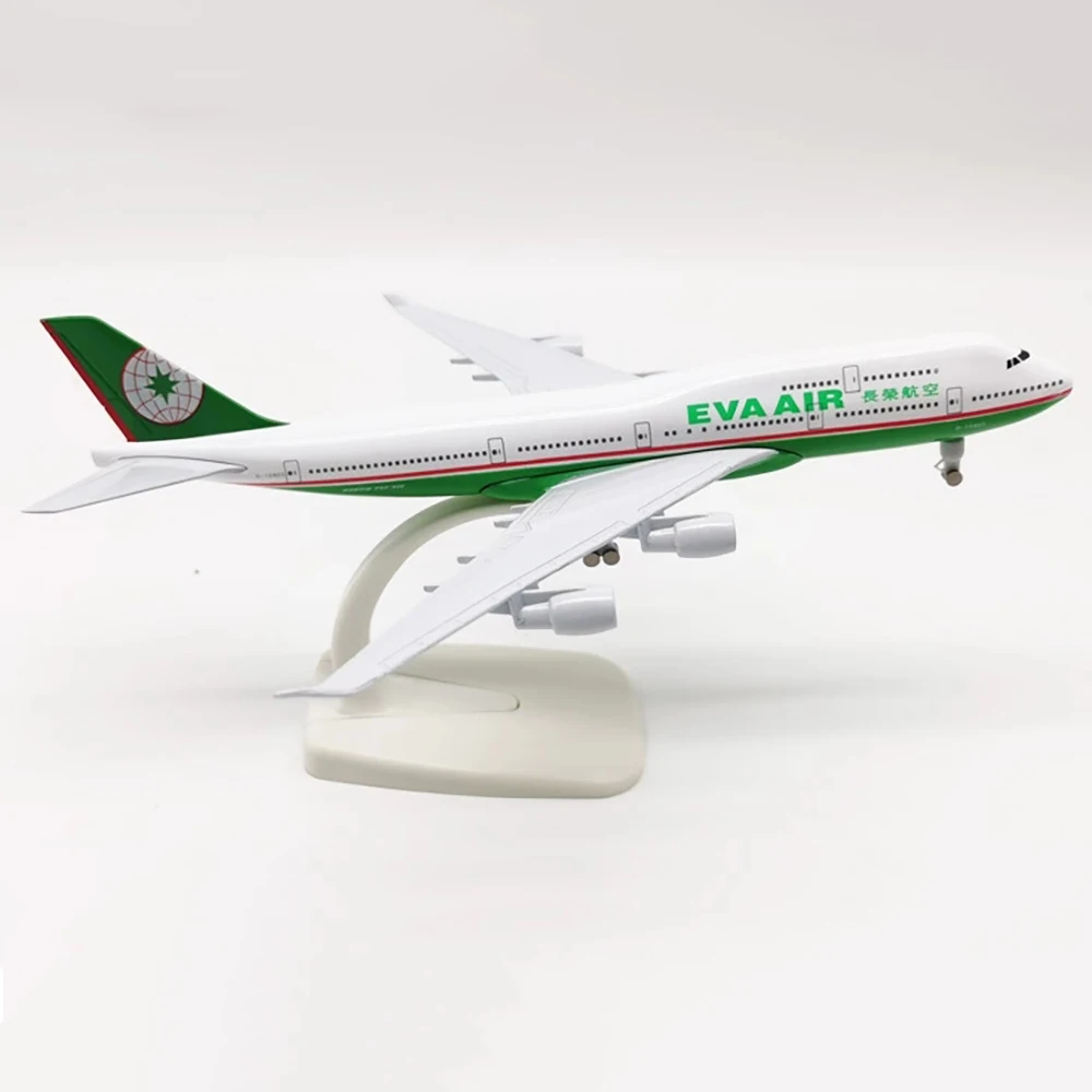 

20cm Aircraft EVA Air 747 with Landing Gear B747 Alloy Airplane Model Toy Children Gift for Collection Room Desk Decoration