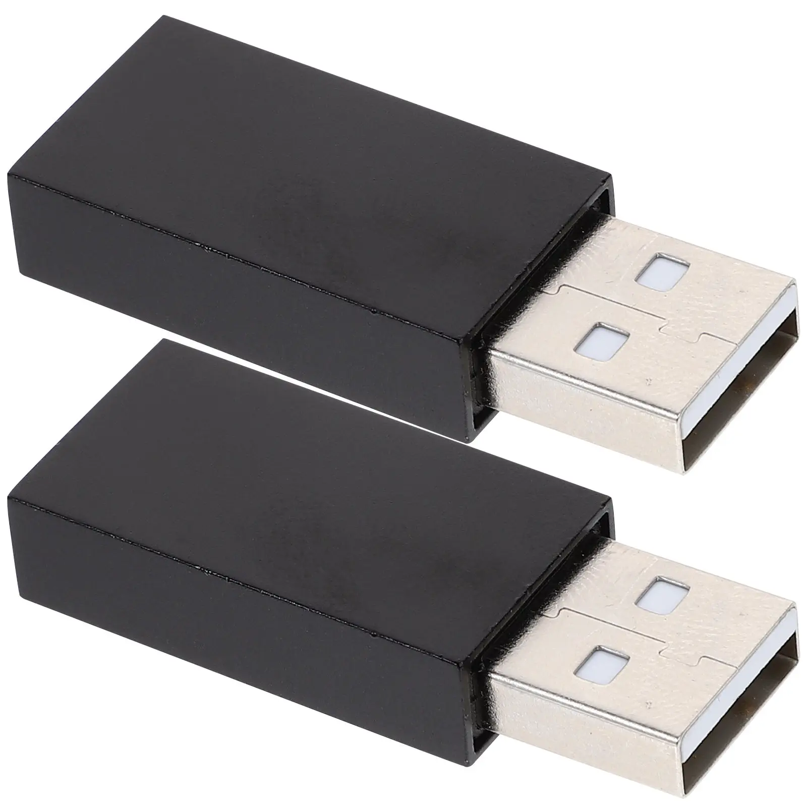 2Pcs USB 2.0 Male to Female Converter with Aluminum Alloy Housing Cnc Machined 1Mm Shell Data Transmission Block Secure Pc