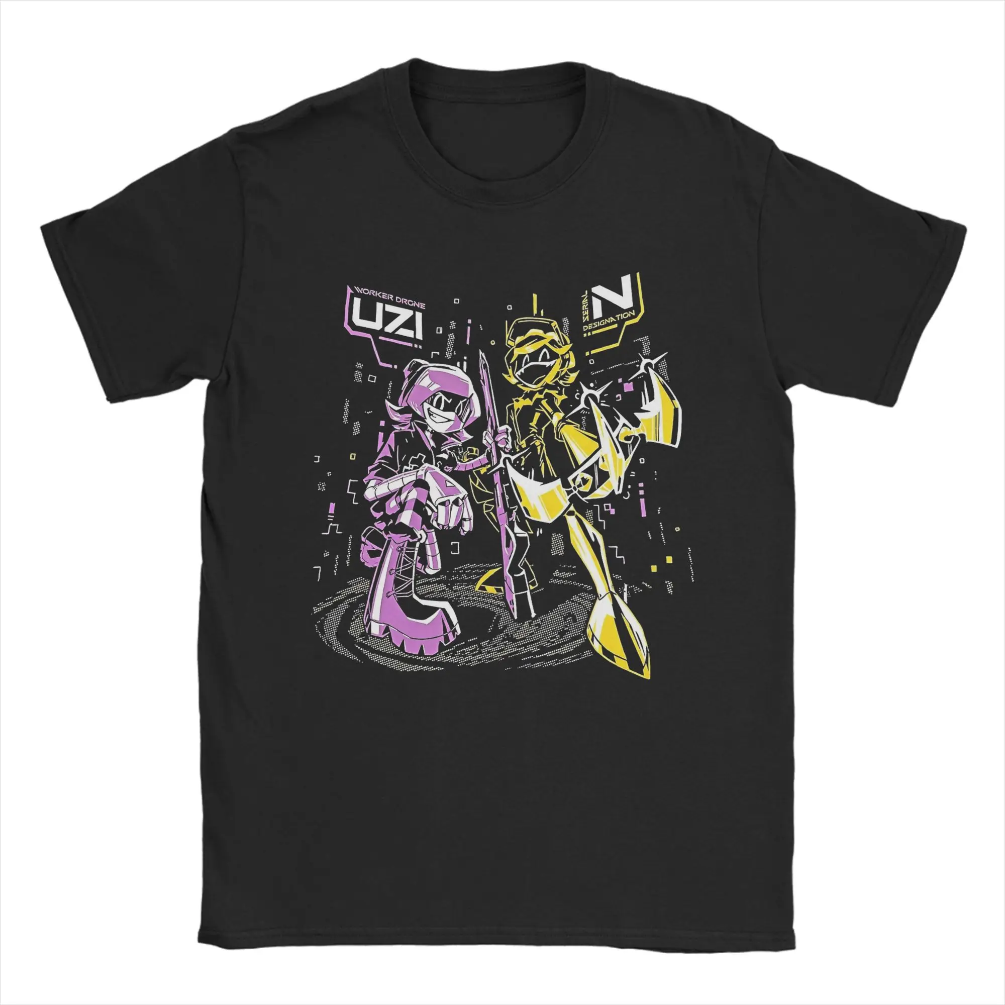 Herren-T-Shirts „Murders Drones N and Uzi“ aus reiner Baumwolle, lustiges Kurzarm-T-Shirt mit rundem Kragen, Geburtstagsgeschenk-T-Shirt – Detail 1