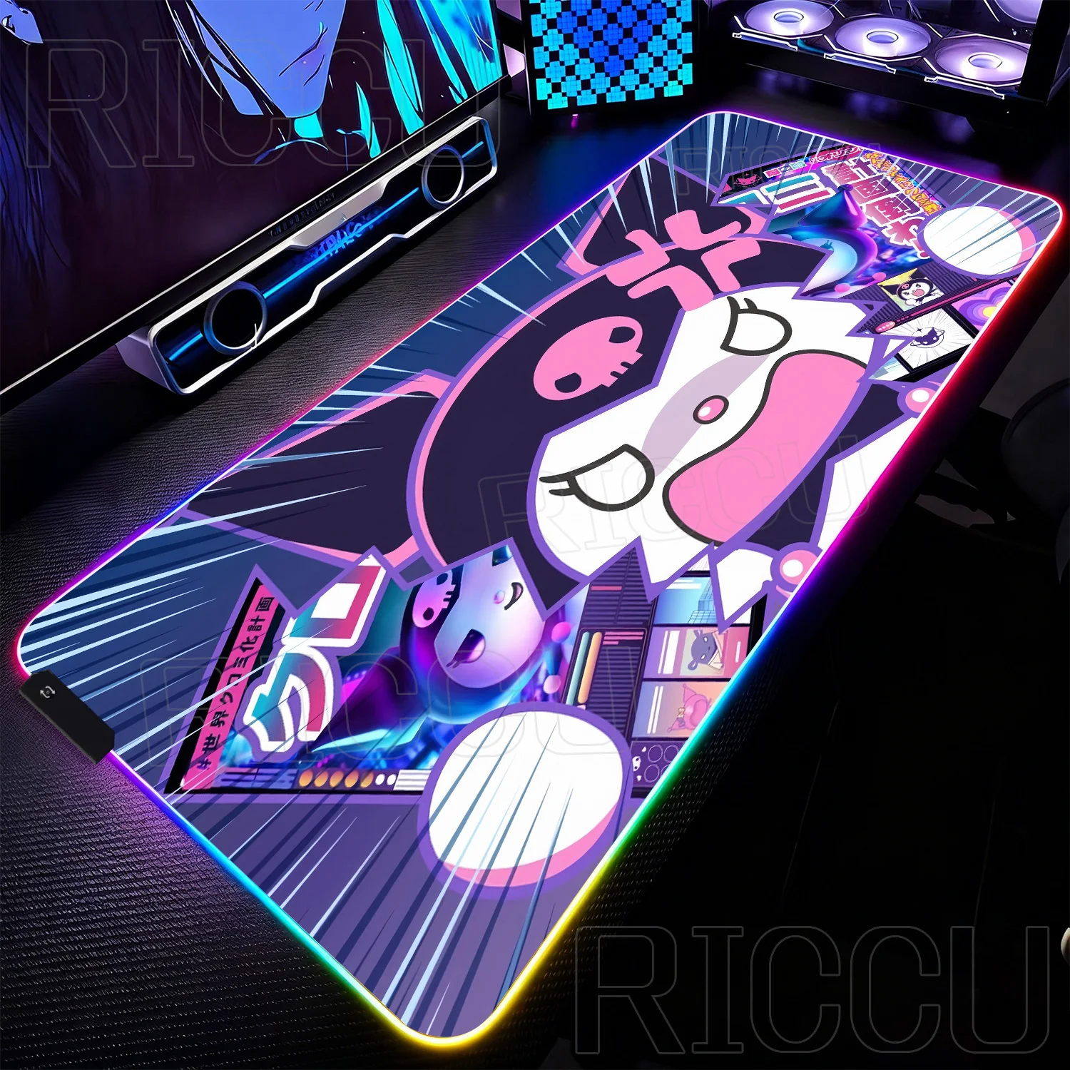 

RGB 400X900mm Sanrio Mouse Pad Kawaii Anime Keyboard accessories Desk Mat XXL Cute Kuromi Mousepad Gamer Computer LED Rubber Mat