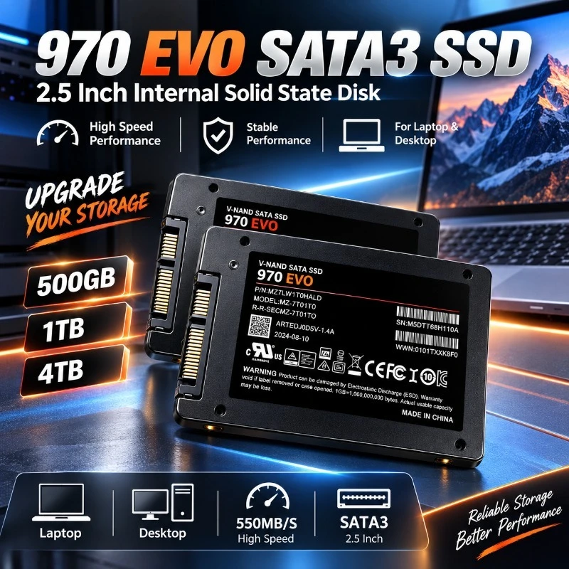 970 EVO Solid State Disk SSD 500GB 1TB 2TB 4TB Internal HDD Hard Drive Sata 3 2.5 Inch For Laptop Microcomputer Desktop