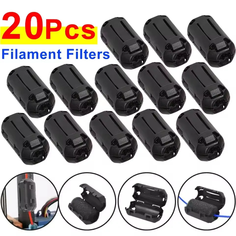 1/5/10/20Pcs Filament Filters Dust Removal Flame Foam Cleaner Blocks For A6 A8 CR10 Ender 3 PRUSA I3 PLA ABS PETG Filament