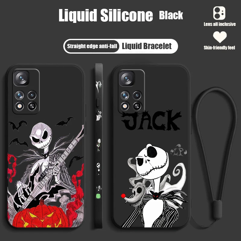 Nightmare Before Christmas For Xiaomi Redmi Note 12 11T 11S 11E 10S 10T 10 9S 9T 8 Pro Plus Lite Liquid Left Rope Phone Case