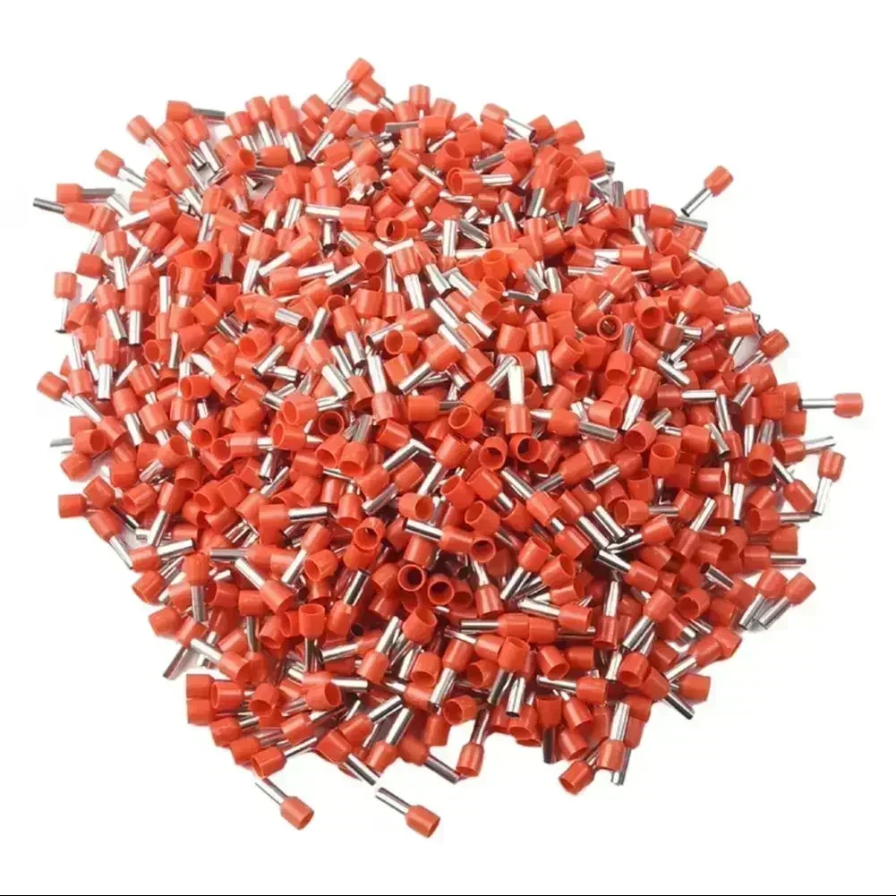 1000 Pieces Wire End Ferrules 10 Mm2 X 12 Mm Length Red Wire End Sleeves VE10-12  For Test Measurement Tool Accessory