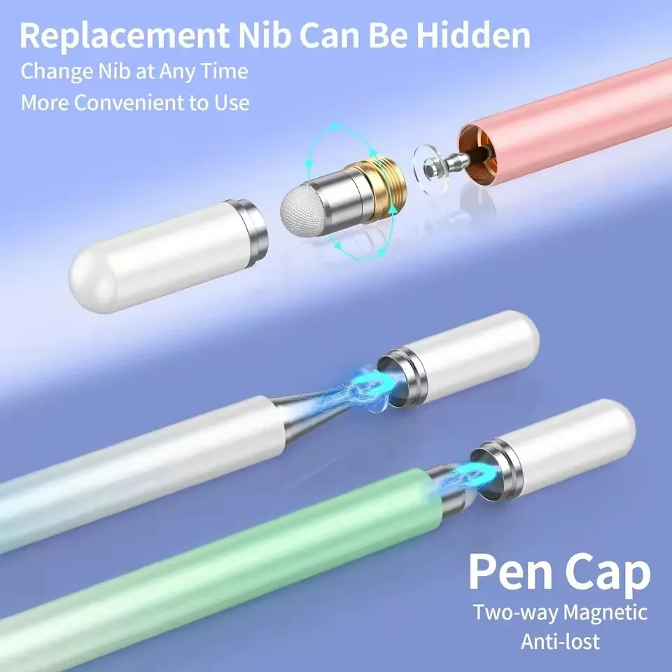 【セール中】ユニバーサル2in1スタイラスペン、iOS/Androidタッチペン、iPad/Samsung/Xiaomiタブレット/スマートフォン対応、静電容量式ペンシル