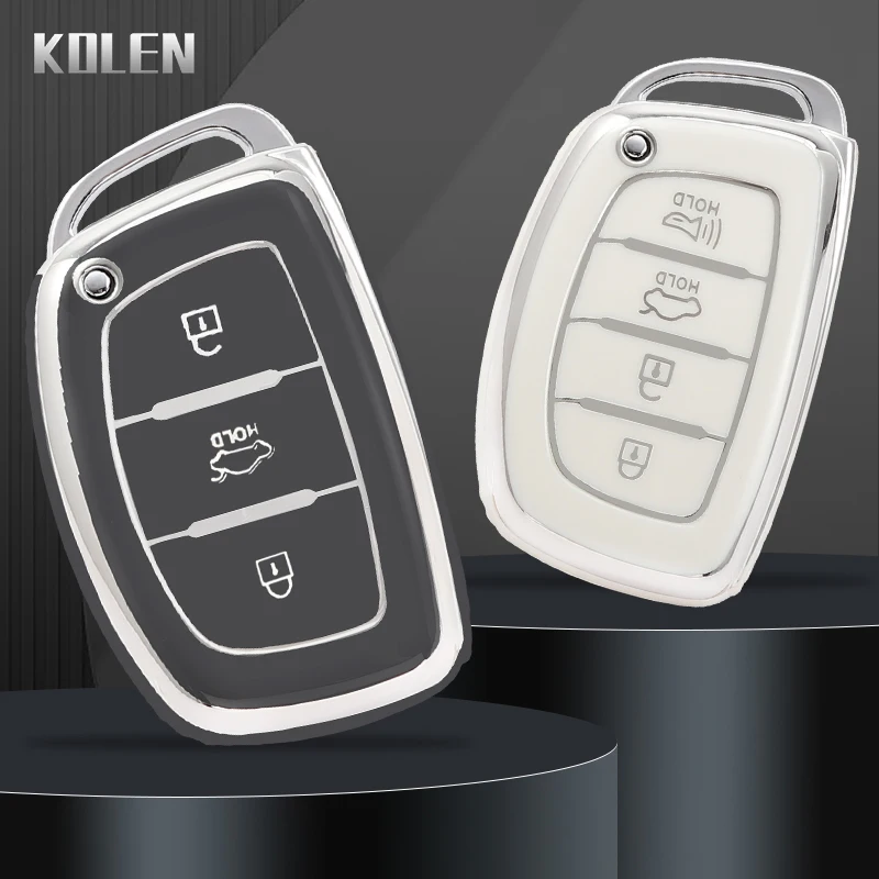 TPU Car Key Case Cover Fob For Hyundai Tucson Sonata Fe Creta ix25 ix35 ix45 i10 i20 i30 i40 Verna Solaris Mistra Elantra Accent