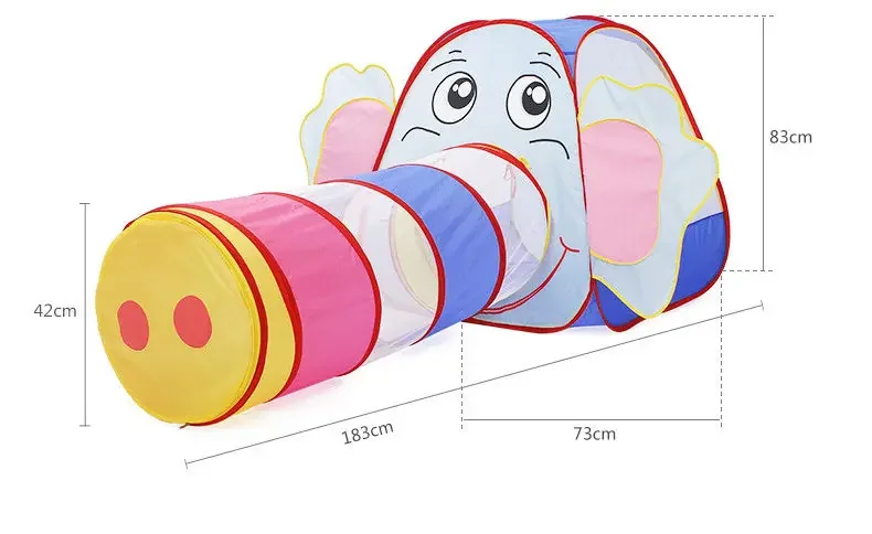 Gioco portatile tenda per bambini animale ape elefante naso lungo tunnel tenda bambini coperta all'aperto oceano palla gioco tenda castello camera casa