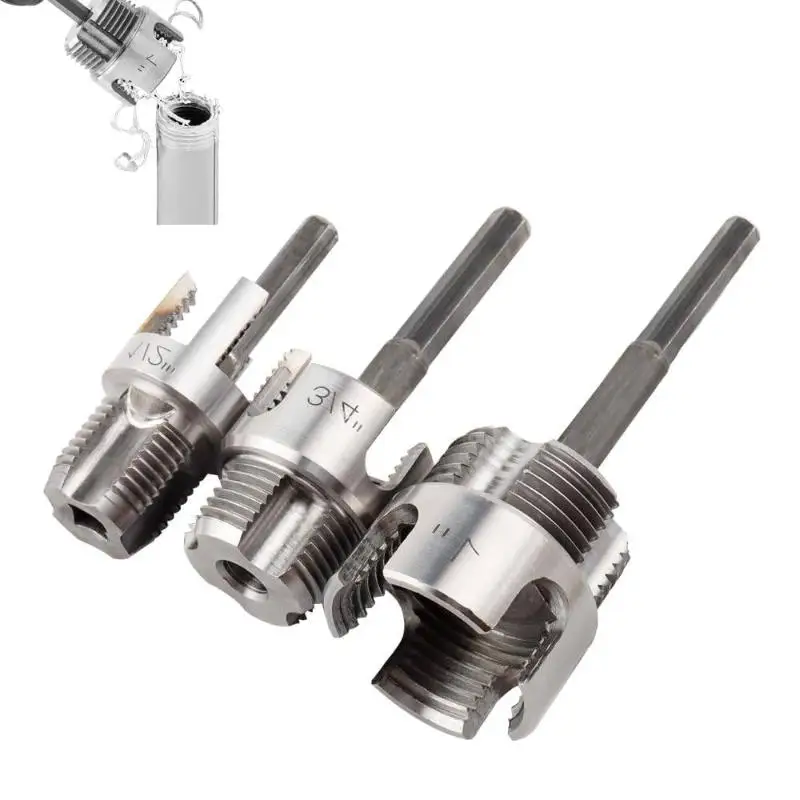 3Pcs Heavy-Duty PVC/Plastic Pipe Threading Tool Kit With 1/2