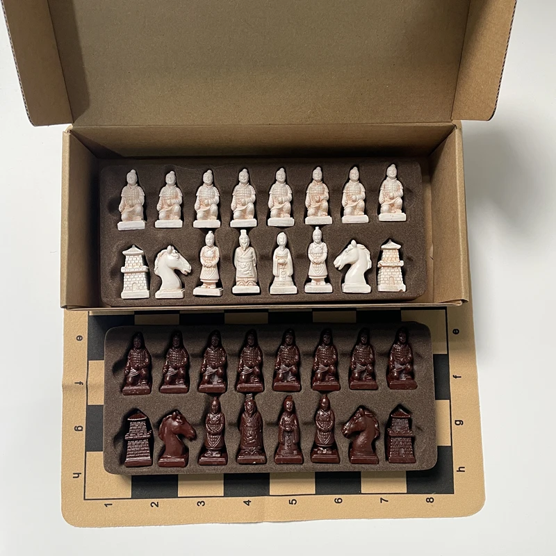 تصميم جديد لقطع شطرنج جندي ذات طابع إبداعي ثلاثي الأبعاد صغير الحجم، مستلزمات مهرجان ألعاب لوحية صغيرة الحجم 28 سم/11 بوصة #6