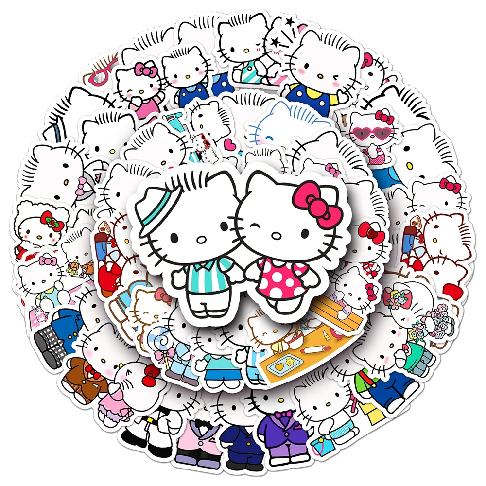 10/30/50pcs Sanrio Cute Hello Kitty Daniel Cartoon Stickers DIY Phone Case Notebook Laptop Kawaii Anime Graffiti Decals Kids Toy