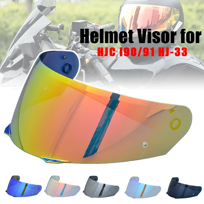 For HJC I90/91 Motorcycle Helmet Shield HJ-33 Helmet Visor Replacement Anti-UV Casco Moto Colorful Faceshield Accessories