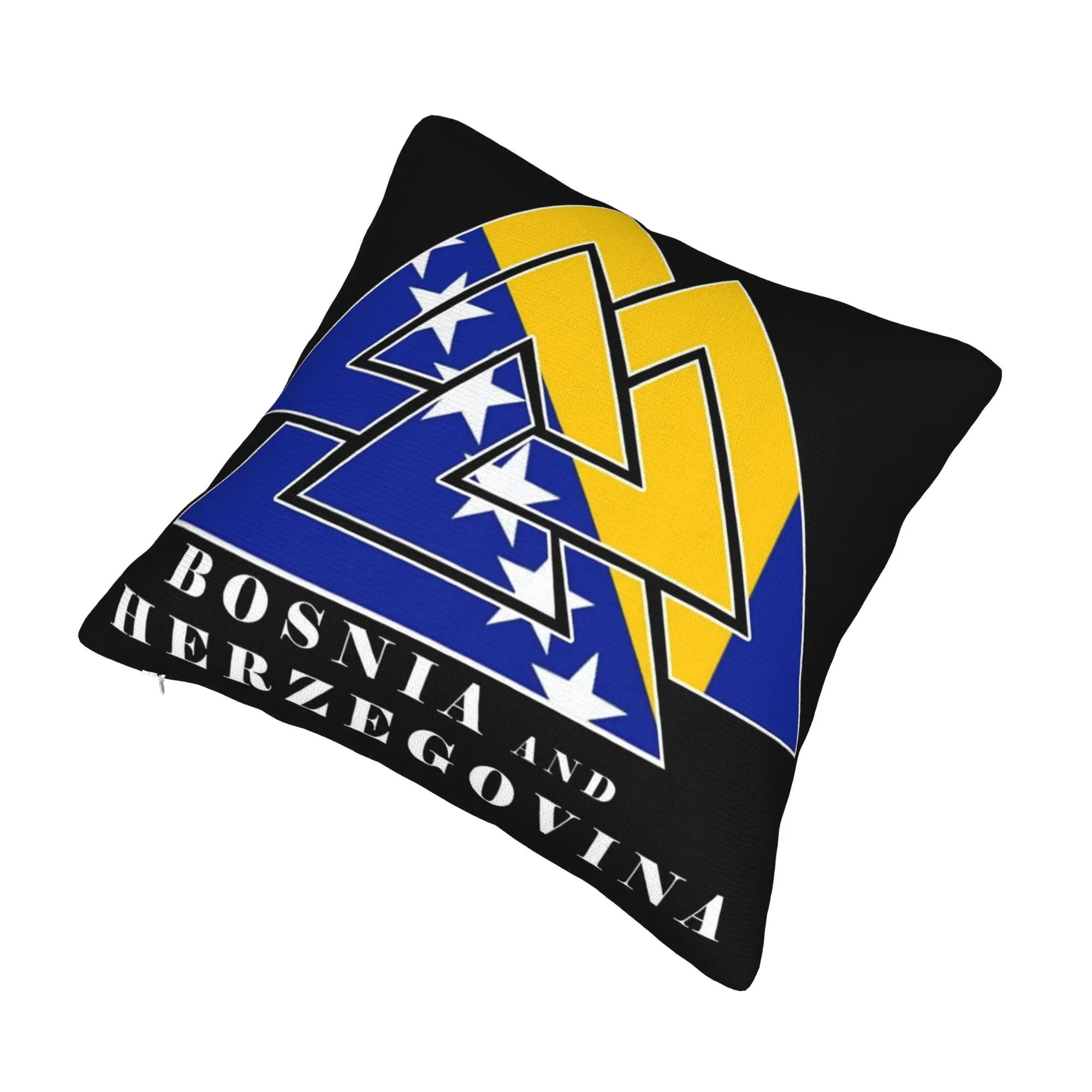 Decorative Pillowcase Bosnia and Herzegovina Flag Merchandise Sofa  Pillow Case Cover Square Multi-Size