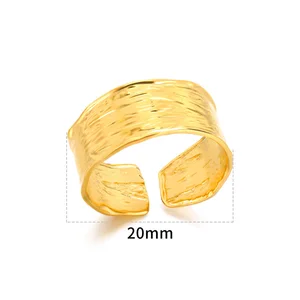 Textura minimalista Anillos geométricos de acero inoxidable para mujeres APERA DE COLOR DE COLOR DE ORO Joyería de Navidad Estética 10 Mejores ventas Mujer de ring Pinky - №9