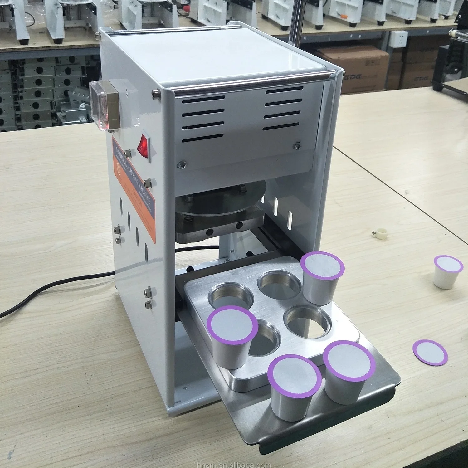

Manual 6 Cavity K cup sealing machine Aluminum Foil Nespresso Coffee Heat Sealing Machine Plastic K Cup Sealer