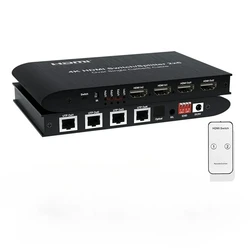 HDMI 스위치 분배기 이더넷 확장 송신기, HDMI 입력 출력 + 4 채널 RJ45 이더넷 포트, 4K, 30Hz, 100M, 2x6