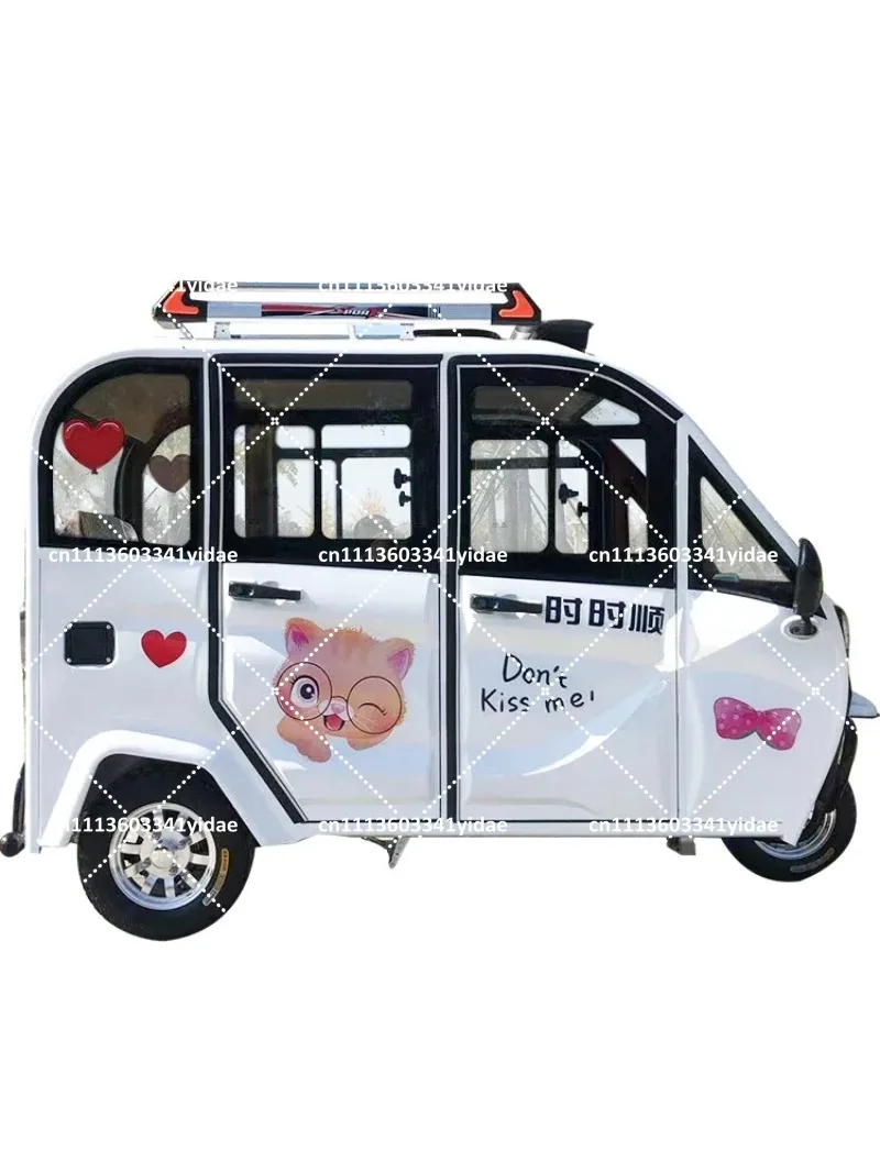 Enclosed Electric Tricycle with Shed for Adults, Household Transportation, Small Size, Optional National Standard