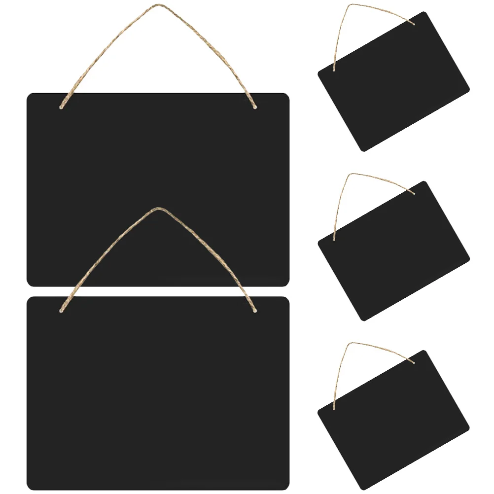 

5Pcs Blank Wood Chalkboard Sign Hanging Blackboard with Rope for Indoor Door Wall Kitchen Message Board Decorative Display