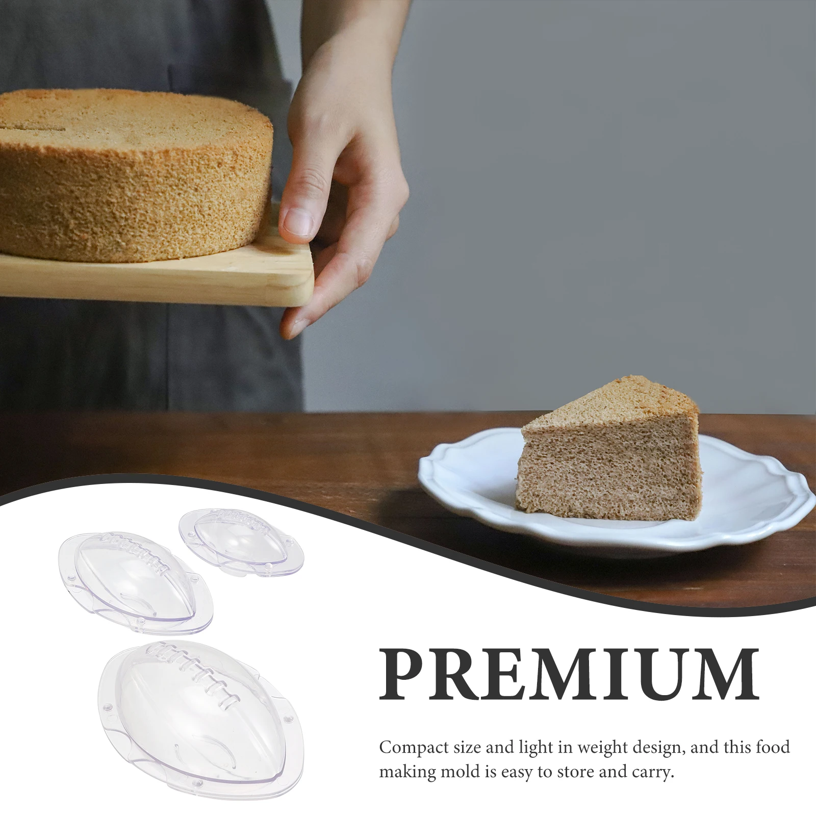 

Rugby Cake Molds Non Stick Transparent Chocolate Baking Decorative Jelly Making DIY Candy Kitchen Supply ABS Material Uniform