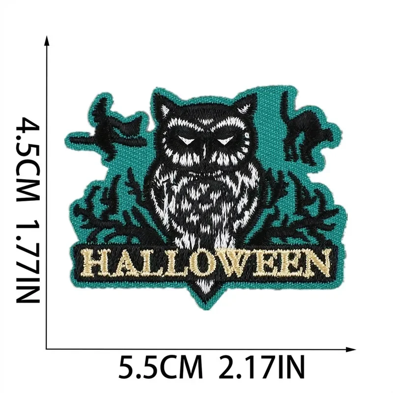 1pcs Patch Stickers Iron On Patches for Clothing Sewing Halloween Terror Embroidery Fusible Applique Badge Bag Decoration Stripe