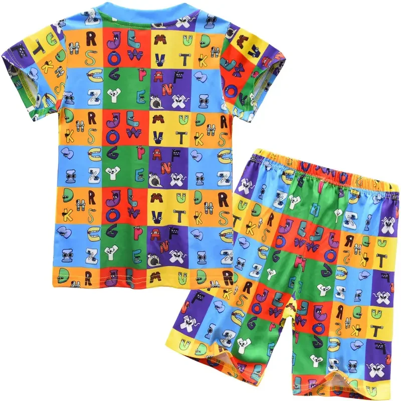 2023 New Alphabet lore game summer kids sport casual clothing sets baby girls boys cosplay costumes T-shirt shorts 2 piece set