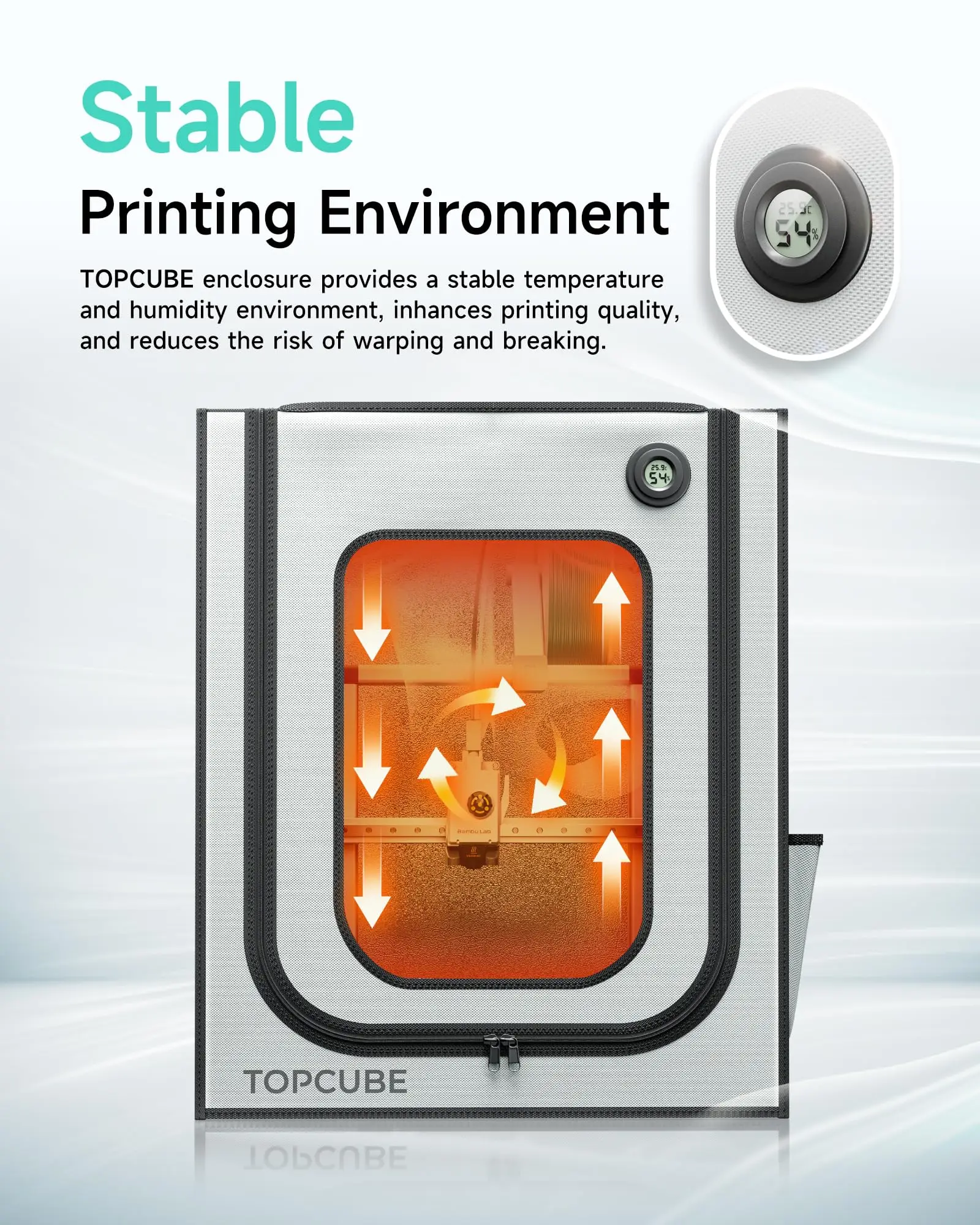 Yoopai 3D Printer Enclosure For Bambu Lab A1 3D printer House Cover with LED light Constant Temperature large 550 x 600 x 670mm