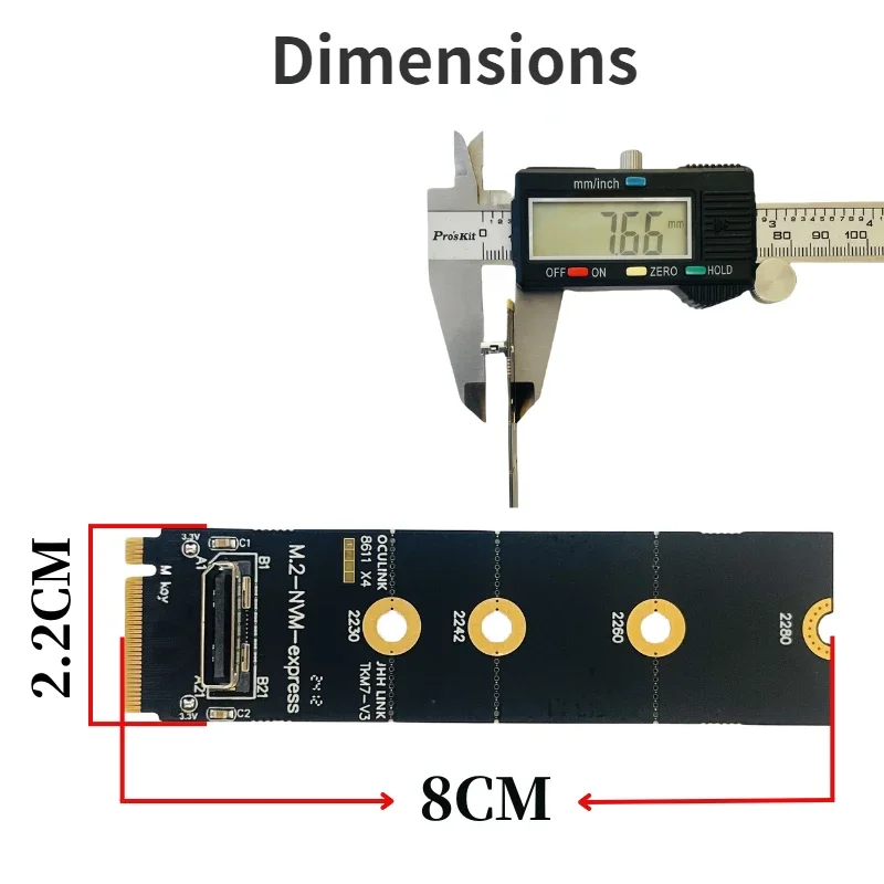 For M.2 NVME to Oculink Female GPU Dock SFF-8612 Adapter PCI-E X4 Adapter Card GEN4 DOCK-OC4 M2 for 2.5inch NVME U.2(SFF8639)SSD