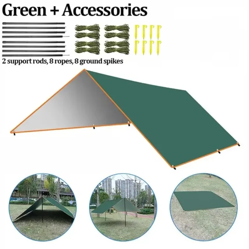 

Outdoor Sunshade Camping Waterproof and Multifunctional Camping Travel Sunshade Backpack Tarpaulin for Rain Protection