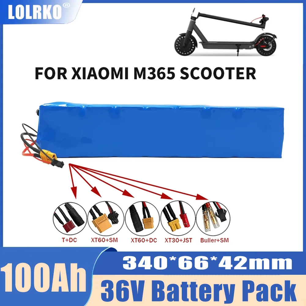 

100% original 10S3P 36V 100Ah for Xiaomi m356 1000W Power Modified Bicycle Scooter Electric Vehicle battery pack with support