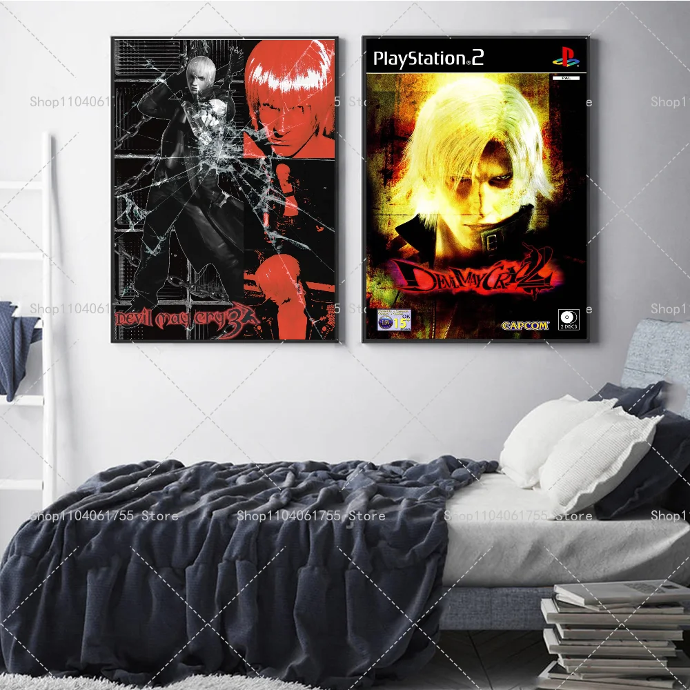 1 قطعة لعبة D-Devil M-May Cry-S المشارك ذاتية اللصق الفن ورق مقاوم للماء ملصق مقهى بار غرفة جدار ديكور #3