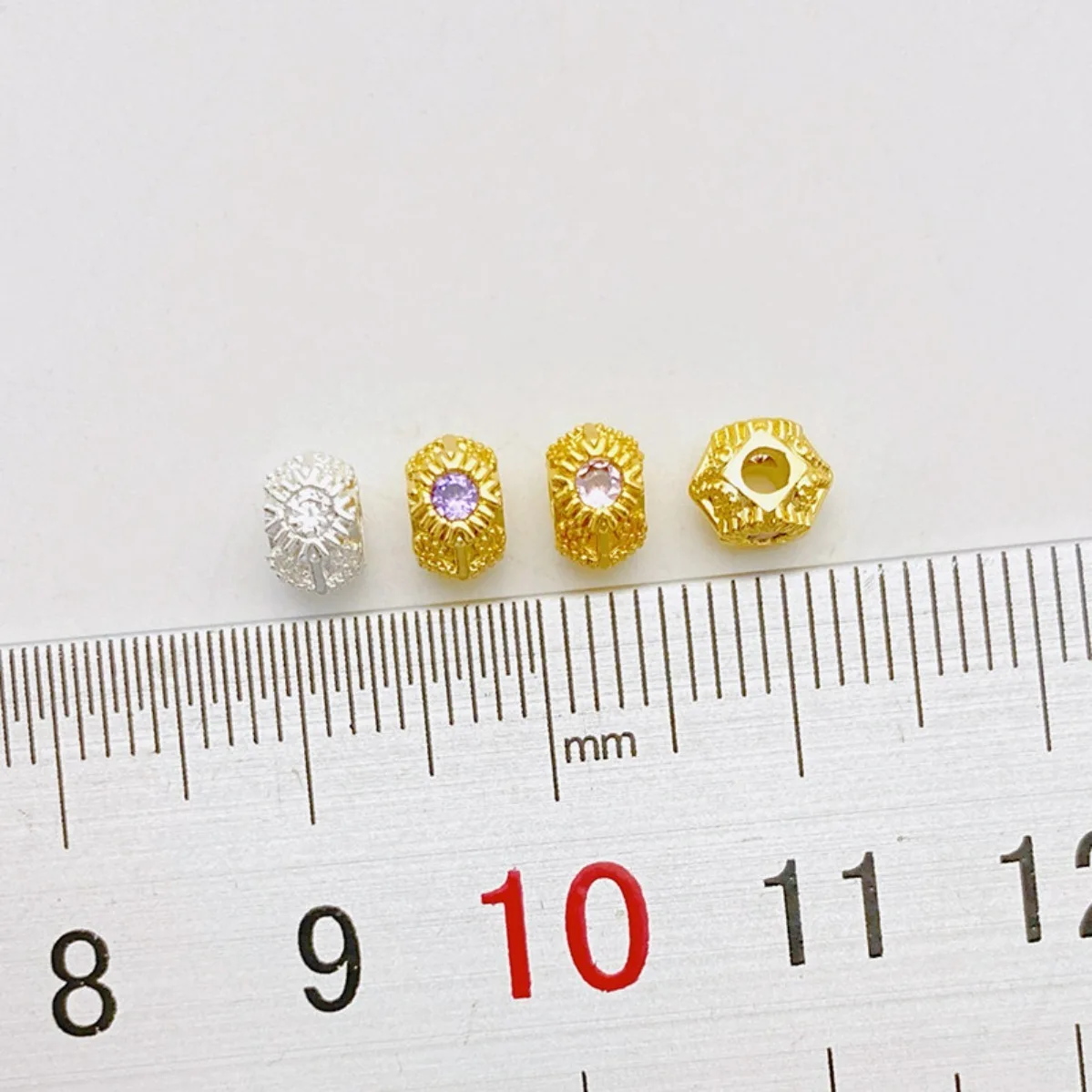 18K Gold Plated Color Retention Multi-Angle Zircon Diamond Spacer Beads DIY Bracelet Necklace Jewelry Making Supplies