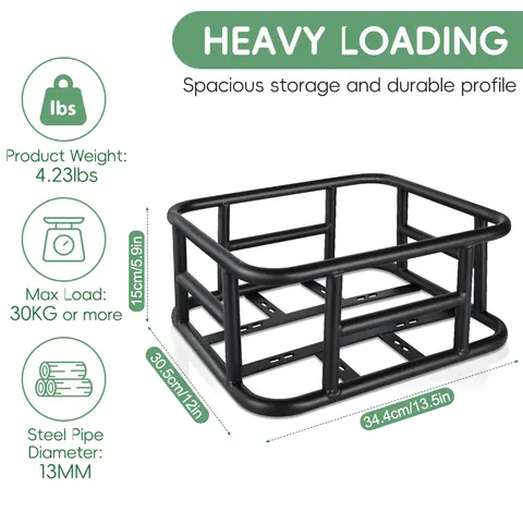 Rear Bike Basket Bicycle Cargo Rack Bag With Handle Large Capacity Fron E-Bike Basket Bike Baskets for Outdoor Travel Shopping