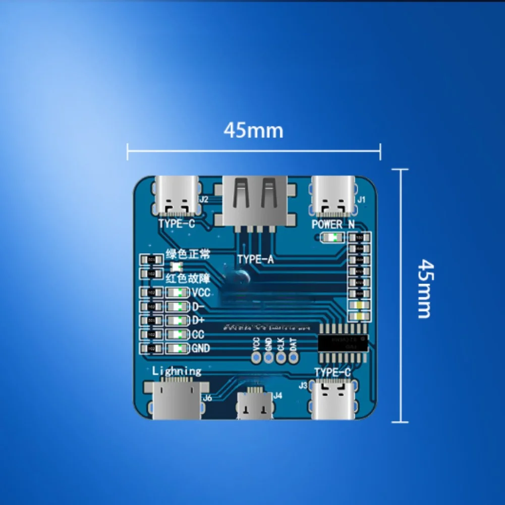 Type C USB Cable Tester for Fast Charging and Data Line Inspection Multi Port Compatibility with Visual LED Status