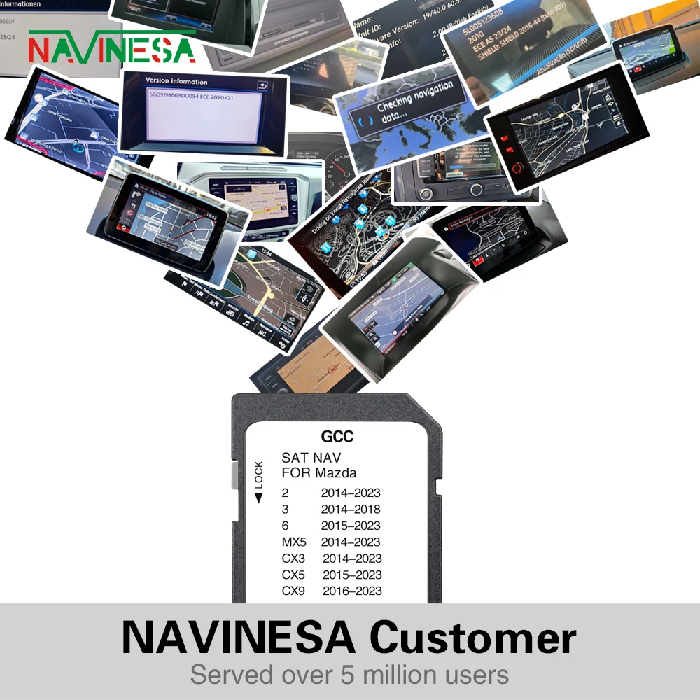 SD Memory Card for Mazda 2/3/6/MX5/CX5/CX9 Car Navi Systems Navigation GPS Update General GCC Gulf Area Middle East maps 2024