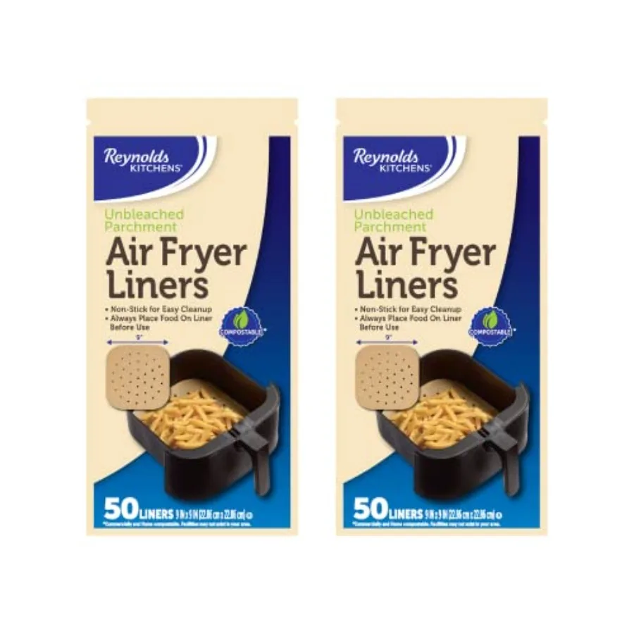 

Kitchens Air Fryer Liners, 50 Count Pack of 2