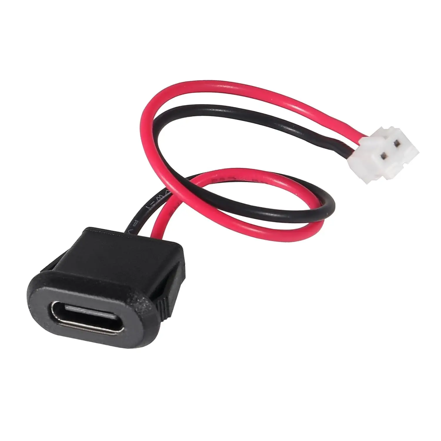 10PCS Type-C Female Chassis Waterproof Solder Wire Type USB C Pigtail Cable Extension Power Cable USB-C Plug to 2 Pin Bare Wire