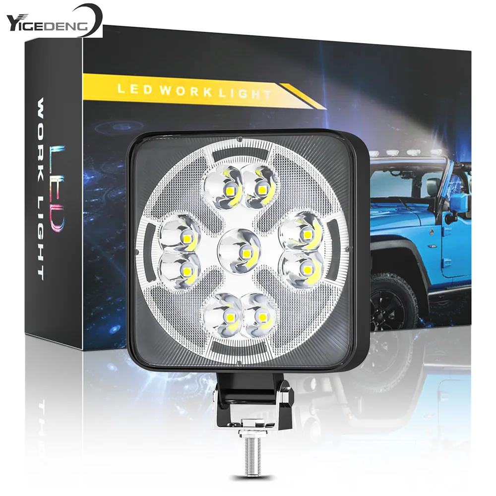 

Double Color 12V 24V Car LED Work Light Bar 63W 4X4 Offroad headlight 21SMD spotlights for SUV ATV motorcycle Flashing