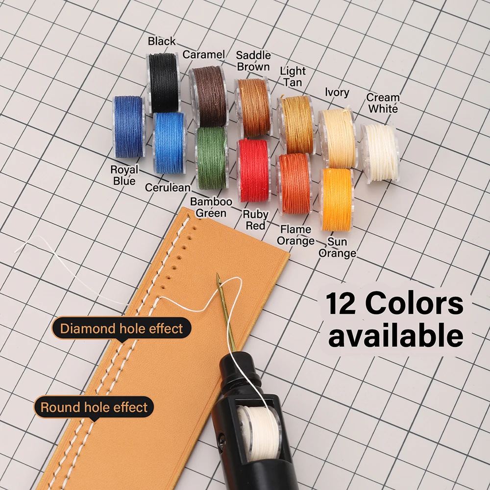 WUTA Round Wax Thread Leather Bobbin Thread Line for Leather hand Sewing Machine Tools Craft Stitching Shoemaker Canvas Repair