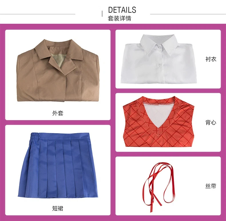 Disfraces de Cosplay de Monika del Anime Doki Doki Literature Club, Disfraces de Halloween de Sayori, Yuri y Natsuki para Mujer, Vestido, Ropa