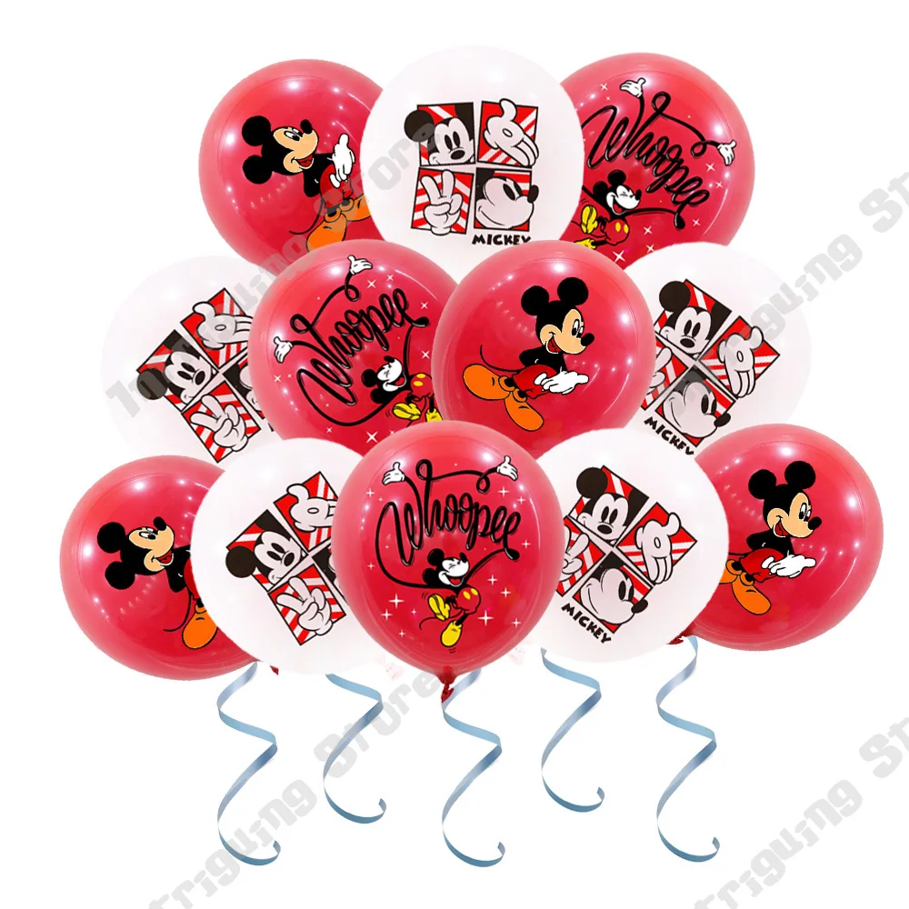 10/20pcs Disney Mickey Mouse Balloons 12Inch Latex Balloons Bouquet Adorable Birthday Party Supplies Favors Decorations for Kid