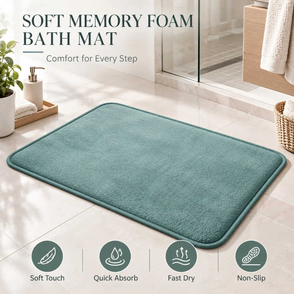 Thick memory foam quick-drying bathroom floor mat water-absorbing toilet home toilet entrance foot mat bathroom slip mat