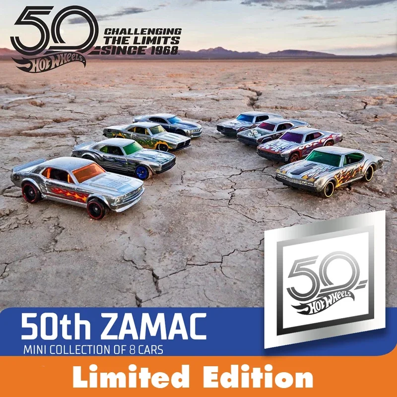 Original Hot Wheels 50th Anniversary ZAMAC Limited Edition Car Diecast 1:64 Collector Metal Car Toys for Boys Kids Children Gift