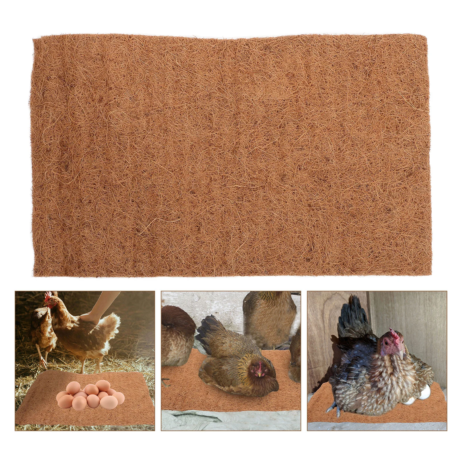 

4 Pcs Pet Cushion Chicken Coop Mat Nesting Pads for Bedding Natural Roaster Liners Laying Brown