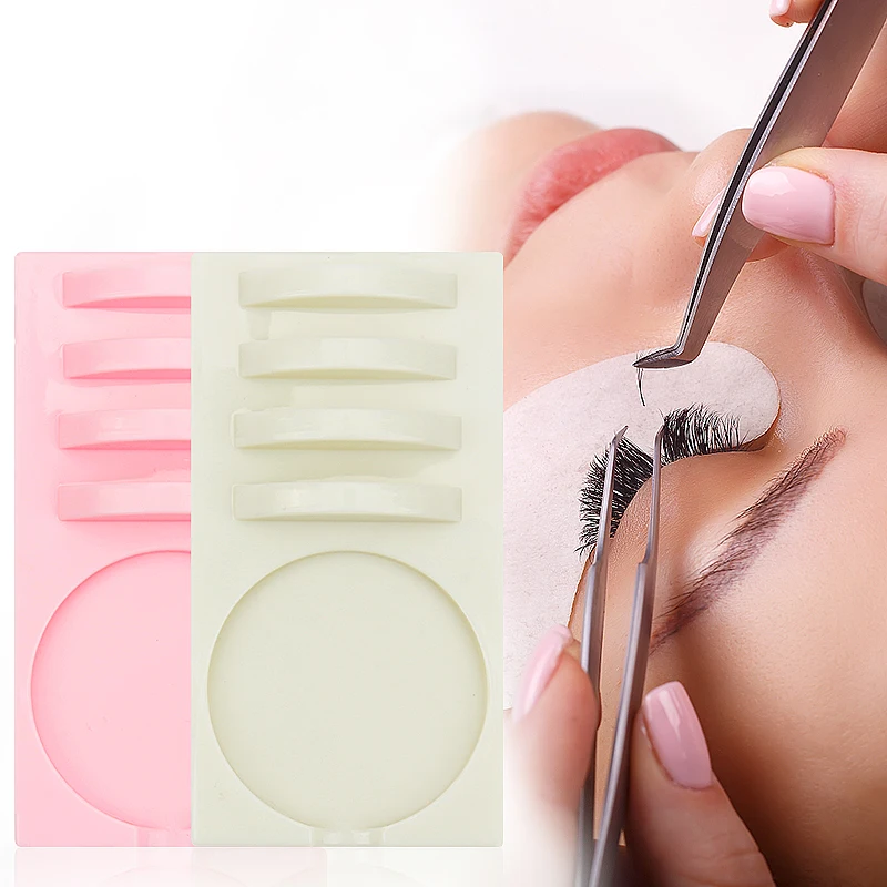 1pcs Acrylic Eyelash Glue Bows Pallet Lash Lift Palette Tray Pad Eyelashes Extension Glue Holder Stand Assist Makeup Tools