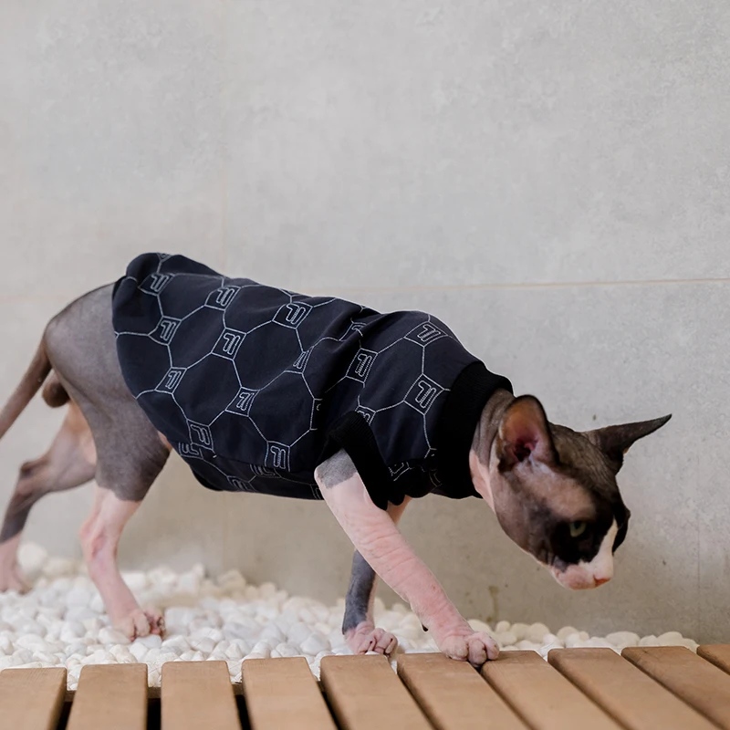 Sphynx Cat Clothes Winter Warm Pet Cat Jumpsuit Hoodies Cute Soft Cotton Kitten Cat Pajamas Costumes For Sphinx Devon Rex Cats