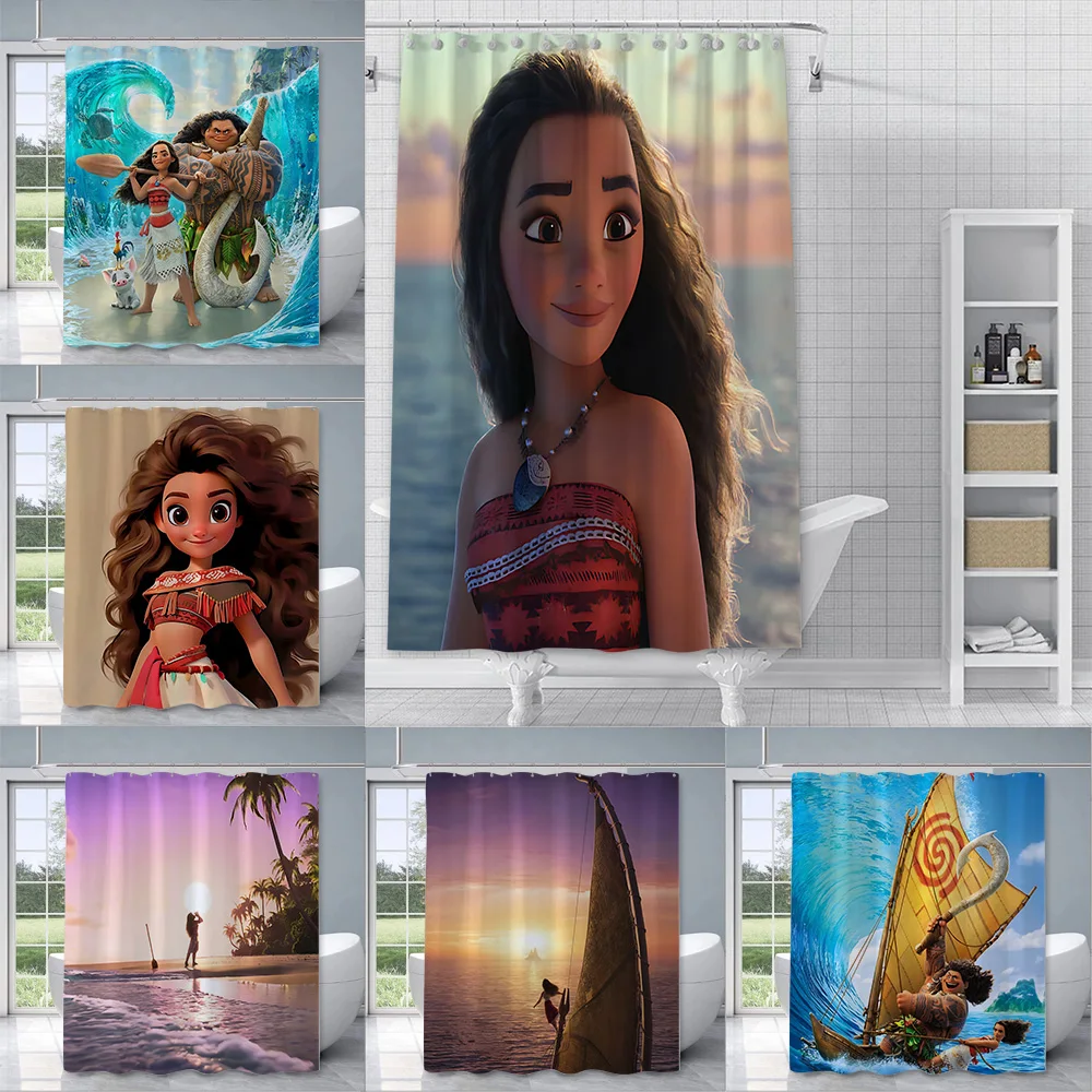 Cartoon M-Moana Shower Curtain Waterproof Polyester Fabric Paint Colorful Bath Curtains Home Bathroom Decor Curtain With Hook