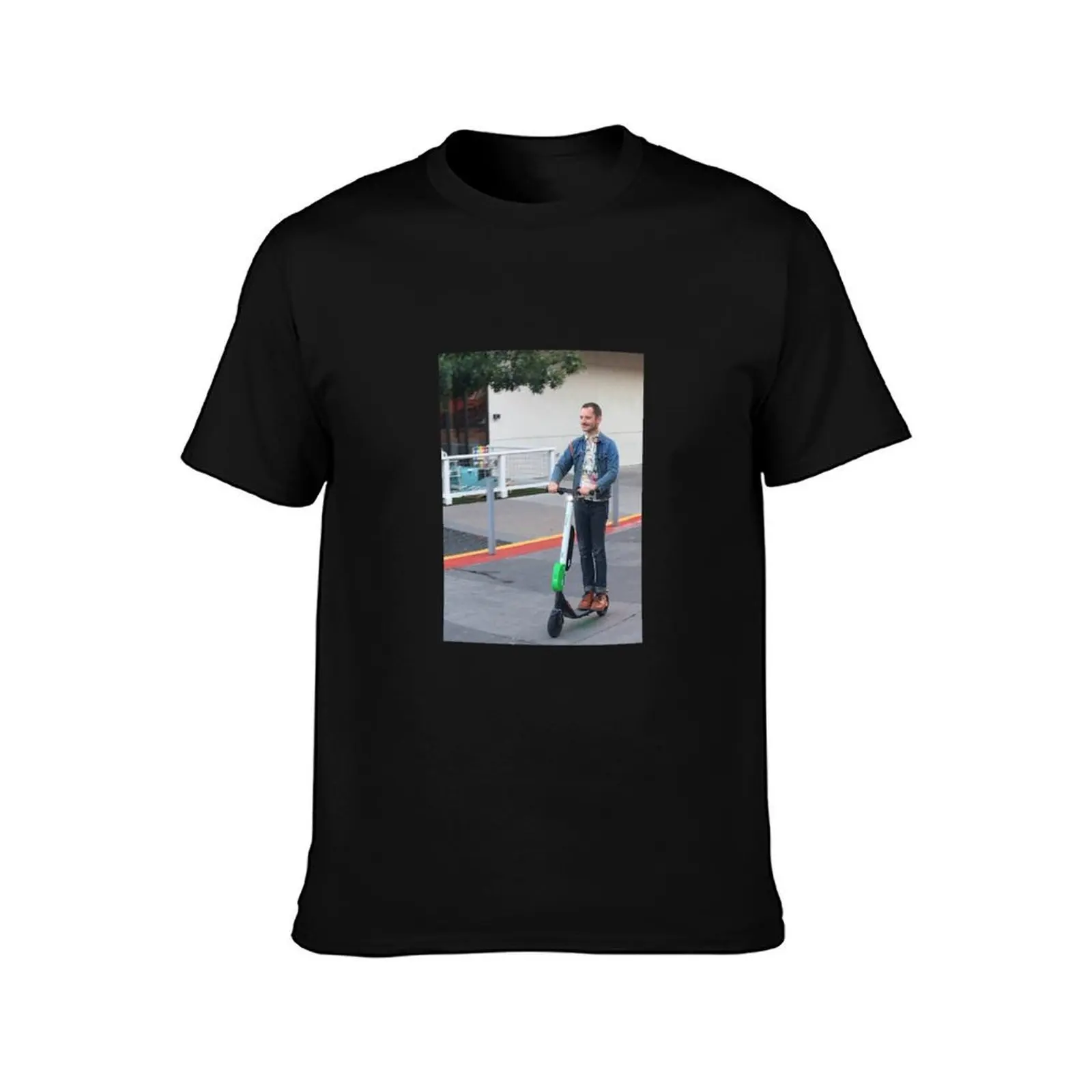 elijah wood on a scooter T-Shirt Functional Casual Short Sleeve Tee T-Shirt